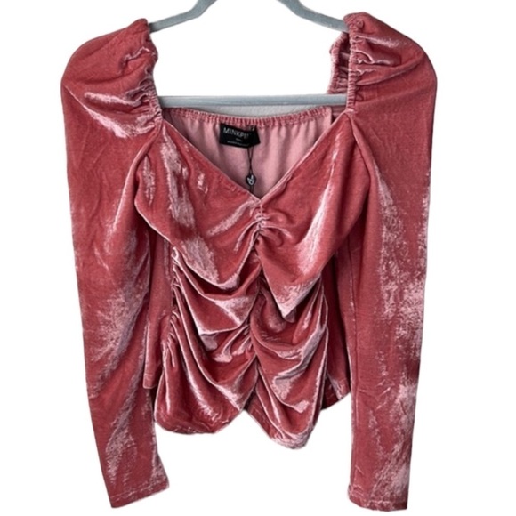 MINKPINK x Revolve Mekness Ruched Top In Blush Size S - Picture 4 of 8